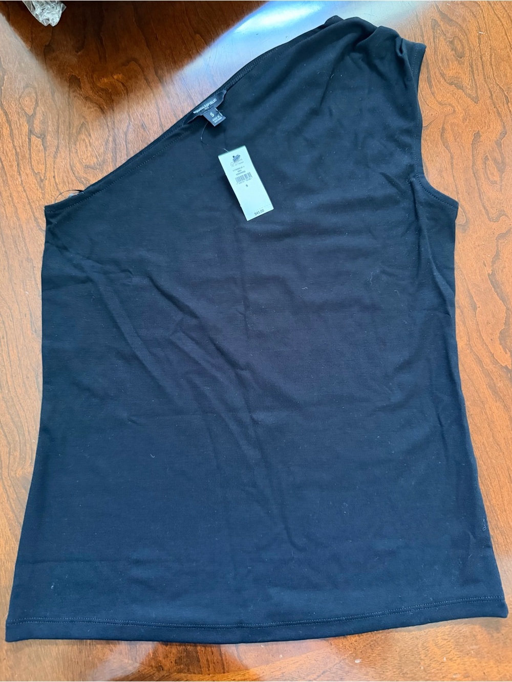One-Shoulder Black Women's Top